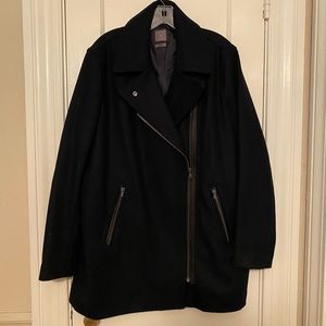 Gap Black Wool Moto Coat - XXL